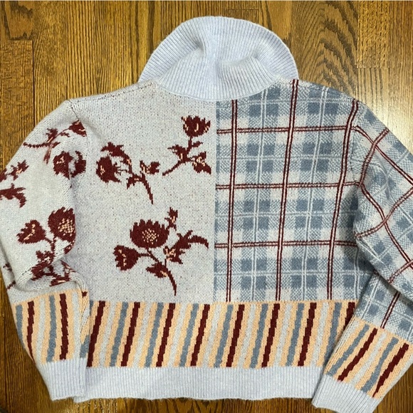 Kut From the Kloth Soft Purple Burgundy Button Down Sweater Wide Collar Size XL - Picture 6 of 8